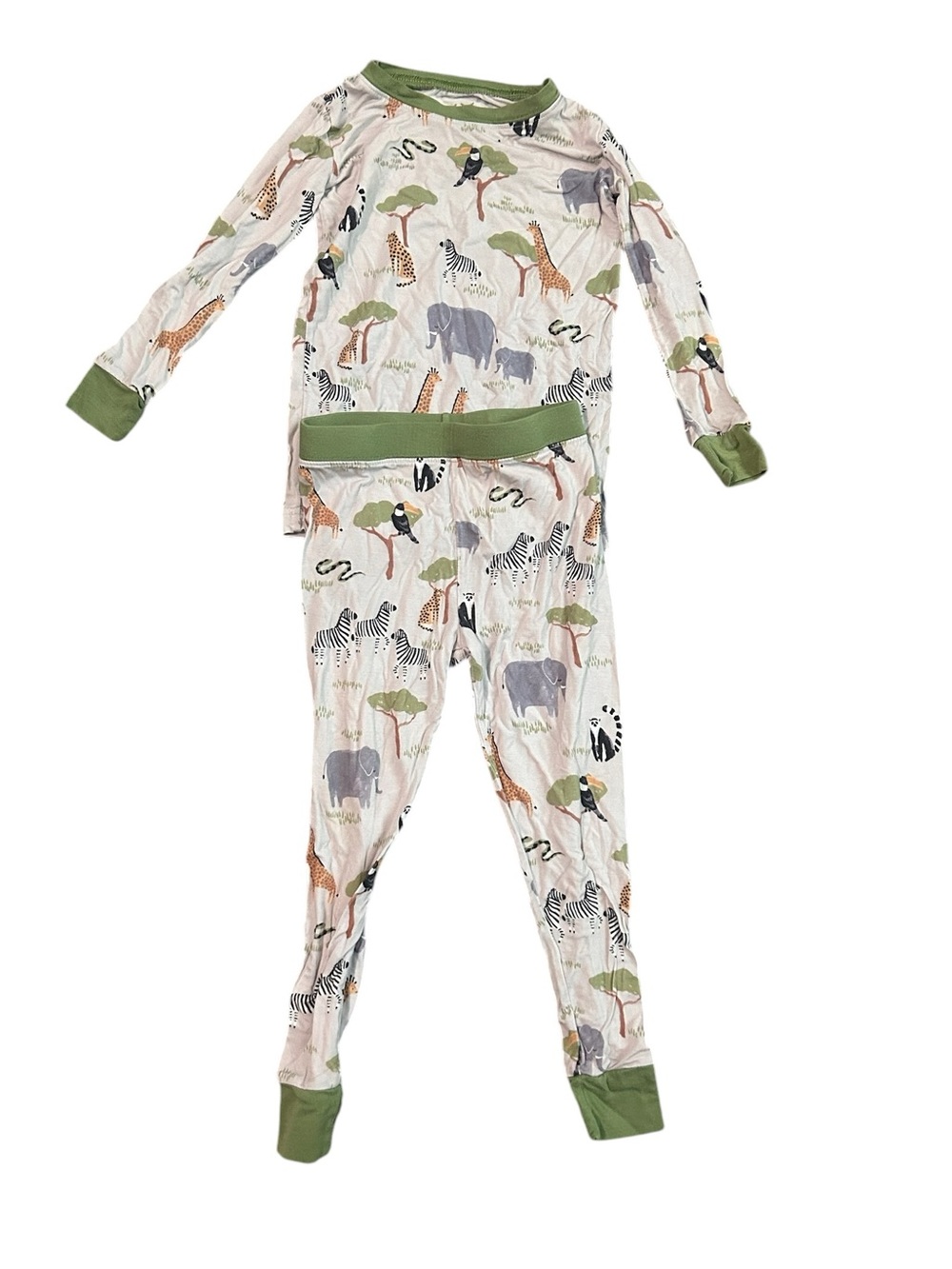 Little Sleepies Safari Friends Two Piece Pajama Set 18-24 Months Lunaluxe